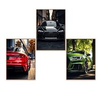 GrowArt - set de 3 posters con coches AUDI en formato A3 sin marco | impresión fotográfica| decoración para entusiastas del motor | diseños disponibles sólo con nosotros |