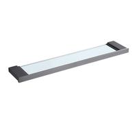GROWBY Gunmetal, Negro, Gris, Accesorios de baño, toalleros, Ganchos, Colgador de Papel, Soporte Cepillado para Inodoro, Almacenamiento en Esquina, Juego de estantes de Vidrio, Estante de Vidrio