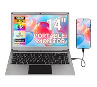 GrowCube Monitor portátil con teclado, 14 pulgadas 1080P FHD Lapdock compatible con Raspberry Pi/Mini PC/teléfono/PC/consola de juegos, batería integrada CrowView Note (función completa tipo C y cable