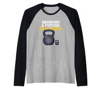Growing A Future Gym Buddy Prenatal Halterofilia Camiseta Manga Raglan