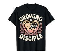 Growing A Tiny Disciple Fe de Embarazo Cristiano - Camiseta gráfica económica, Hombre, Negro, XL