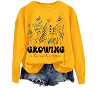 Growing A Tiny Humans - Sudadera de manga larga con texto en inglés "Growing A Tiny Humans", amarillo, 3XL