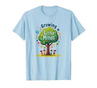 Growing Little Minds: Árbol Educativo para niños Camiseta, Hombre, Azul Bebé, 3XL