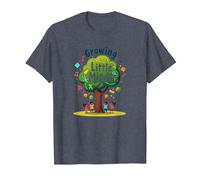 Growing Little Minds: Árbol Educativo para niños Camiseta, Hombre, Azul Jaspeado, 3XL