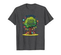 Growing Little Minds: Árbol Educativo para niños Camiseta, Hombre, Jaspeado Oscuro, 3XL