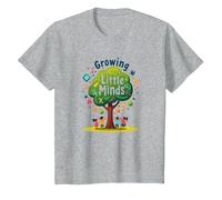 Growing Little Minds: Árbol Educativo para niños Camiseta, Niños, Gris Jaspeado, 3 años