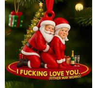 Growing Old Together with Santa and Mrs. Claus, regalo para parejas y familiares, divertido adorno personalizado de acrílico para parejas de Papá Noel que crece juntos, adorno de Navidad para parejas