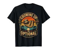Growing Up Is Optional Sloth Sunset Camiseta