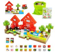 Growithu Bloques magnéticos de construcción para niños: 110PCS Granja magnética Cubos sensoriales Regalos para niños de 3 4 5 6 7 8 9 10 años de Edad