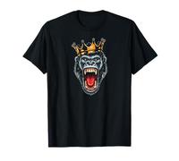 Growling Scary Silverback Gorilla Face Monkey Angry Camiseta