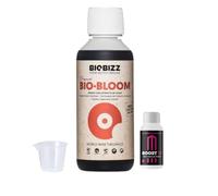 GROWMANIA Bio Bloom de BioBizz 250 ml + Muestra Boost Up de Up Nutrients + Vaso Medidor | Biobloom Fertilizante Orgánico para Floración | Para Macetas Pequeñas y Cultivos Iniciales