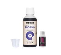 GROWMANIA Bio Up de BioBizz 500 ml + Muestra Boost Up de Up Nutrients + Vaso Medidor | Ajustador de PH para Jardines Urbanos | Mejora Absorción de Nutrientes en Plantas