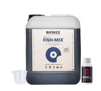 GROWMANIA Fish Mix de BioBizz 20L + Muestra Boost Up de Up Nutrients + Vaso Medidor | Estimulante de Crecimiento para Uso Profesional | Gran Volumen para Agricultura Comercial
