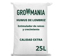 GROWMANIA Humus de Lombriz 25L para Plantas | Fertilizante Orgánico | Sustrato Universal Rico en Bionutrientes | Abono para Cultivos