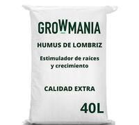 GROWMANIA Humus de Lombriz 40L para Plantas | Fertilizante Orgánico | Sustrato Universal Rico en Bionutrientes | Abono para Cultivos