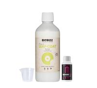 GROWMANIA Leaf Coat de BioBizz 500 ml + Muestra Boost Up de Up Nutrients + Vaso Medidor | Protección Foliar Orgánica para Jardines Urbanos | Resguardo contra Factores Ambientales