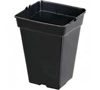 GROWMANIA Pack 5 Macetas Cuadradas para Plantas Negra 5,5L - Cinco Macetero Plástico para Flores 18x18x25 cm