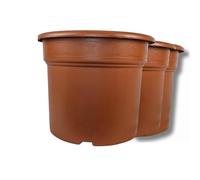 GROWMANIA Pack x3 Maceta Marrón 5L para Plantas | Macetero Decorativo Pequeño para Interior y Exterior | Tiesto para Cultivos