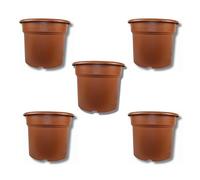 GROWMANIA Pack x5 Maceta Marrón 5L para Plantas | Macetero Decorativo Pequeño para Interior y Exterior | Tiesto para Cultivos