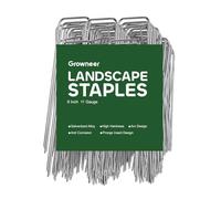 GROWNEER Paquete de 100 estacas de jardín de Acero galvanizado de Calibre 11 de 6 Pulgadas para asegurar Malas Hierbas, Tela de Paisaje, Tela de Paisaje, Hojas de Suelo y Forro Polar