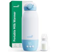 GROWNSY Calentador de Biberones Portátil de Viaje Calienta Biberones Eléctrico con Calentamiento Rápido para Leche, Batería de 10000mAh, Capacidad de 600mL y Control de Temperatura.