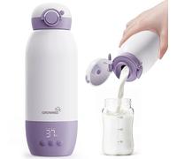 GROWNSY Calienta Biberones portatil de Viaje Calentador de Biberones Eléctrico con Calentamiento Rápido para Leche, Batería de 10000mAh, Capacidad de 600mL y Control de Temperatura, Rosa Antiguo