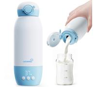 Grownsy Calienta Biberones portatil de Viaje Calentador de Biberones Eléctrico con Calentamiento Rápido para Leche, Batería de 10000mAh, Capacidad de 600mL y Control de Temperatura.