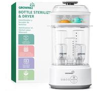 Grownsy Esterilizador de Biberones con Secado, Esterilizador Eléctrico de Vapor Compacto para Biberones, Chupetes y Piezas del Sacaleches
