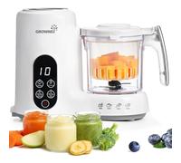 GROWNSY Robot de Cocina para Bebé, Procesador de Alimentos con Cesta Vapor - Cocina, Mezcla y Esteriliza, Comida Casera Saludable, Sin BPA