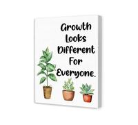 “Growth Looks Different on Everyone” Poster, Plant-Themed Mental Health Art for Therapy Office, Counseling and SEL Classroom (Framed,16x24inch(40x60cm))