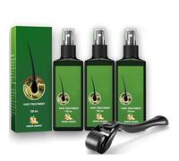 Growthplus - Loción capilar para el cabello, paquete de 3 unidades para hombres y mujeres, spray nutritivo de jengibre para raíces de cabello, 120 ml con masajeador