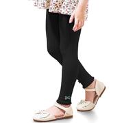 GroYolan Leggings Niña Sin Pies Acanalados de Punto con Lazo Encaje Mallas Niña Largo al Tobillo Suaves Elásticos, 3-12 años