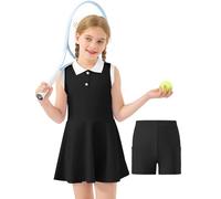 GroYolan Vestido de Tenis para Niña con Pantalón Corto Polo Athletic Dress Sin Mangas Vestidos Deportivos con Bolsillos Ropa Golf Deporte Casual