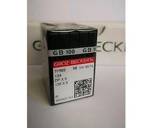 Groz Beckert 100 agujas para máquina de coser industrial, pistón redondo DPx5, sistema de agujas 134R (grosor 90)