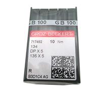 GROZ-BECKERT - Aguja en caja de plástico transparente CKPSMS, 100 agujas de coser GROZ-BECKERT, 135 x 5 DPX5, muchos tamaños (DPX5 11/75)