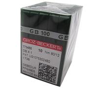 GROZ-BECKERT Aguja en caja de plástico transparente CKPSMS, 100 agujas de titanio para máquina de coser GROZ-BECKERT DBX1 16X257 1738 GEBEDUR (12/80)