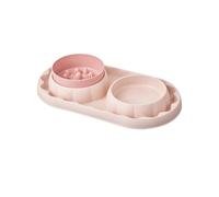 GRPET Juego de cuencos para gatos a prueba de hormigas, alimentación lenta, juego de cuencos para gatos, extraíble, doble comedero para perros, color rosa