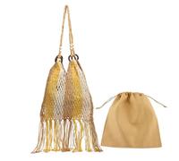 GRPKSSIB Bolso de mano de ganchillo Hobo Bolso de hombro bohemio de punto de verano bolsa de playa bolso bohemio con borlas para mujer