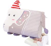 Grpquatsch Almohada para NiñOs,Almohada Plana Que No DañA La Piel, Almohada Bebe, para Bebe con Funda De Almohada, para NiñOs Mayores De 2 AñOs L-Elephant