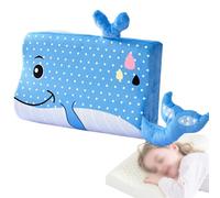 Grpquatsch Almohada para NiñOs,Almohada Plana Que No DañA La Piel, Almohada Bebe, para Bebe con Funda De Almohada, para NiñOs Mayores De 2 AñOs S-Dolphin