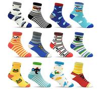 GRPSKCOS - Calcetines antideslizantes para niños, 12 pares de calcetines de agarre para niños de 1 a 7 años, calcetines de tripa bonitos para niños y niñas, 1-3 años