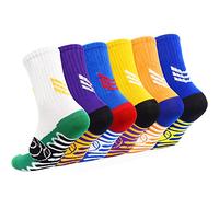 GRPSKCOS Calcetines deportivos para niños, 6 pares de calcetines deportivos de baloncesto de algodón, transpirables, suaves, para niños de 5 a 14 años, 7-10 Years