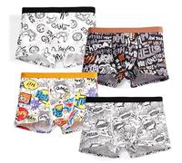GRPSKCOS Ropa interior para niños, paquete de 4 calzoncillos tipo bóxer para niños y jóvenes, suaves y refrescantes, 8-14 años, 13-14 años