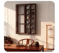 GRRICEPL Estantería Retro De Pared con Puertas De Rejilla, Portavasos con Puerta, Estantería Expositora Antigua con Múltiples Compartimentos para Estudio O Sala De Estar.