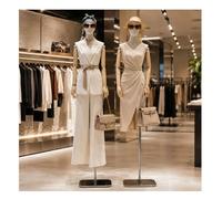 GRRICEPL Maniquí Femenino Ajustable con Soporte Metálico, con Brazos Opcionales Y Cabeza Desmontable, Ideal para La Exhibición De Vestidos De Novia Y Joyas, O para Escaparates De Ropa(Gold/B,111)