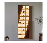 GRRICEPL Soporte para Tazas De Té De Madera Maciza, Vitrina/estantería Decorativa Retro para Juegos De Té, Vitrina De Estilo Chino con Luces Y Puertas.(120x50x10 cm)