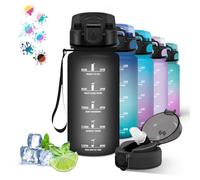 Grsta 500ml Niños, Reutilizable a Prueba de Fugas, Botella con Pajita, Botellas Agua Niños Colegio, Botella de Agua para la Escuela, Oficina, Viajar, Deportes, Negro