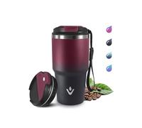 Grsta 600ml Taza Termica de Acero Inoxidable, Aislada al Vacío Vaso Termico, Vaso Termo Cafe para Llevar, Mantiene el frío 8h y el calor 6h, Antifugas Taza Termo para Frío y Caliente