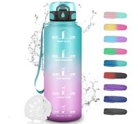 Grsta Botella agua 1 5 litros con Filtro, Botellas Agua Gimnasio, Marca de Tiempo, a Prueba de Fugas, Botella Plastico, Botella de Agua para Gimnasio, Bicicleta