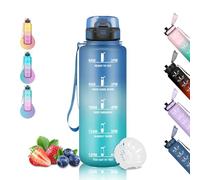 Grsta Botella Agua 1.5L, Gimnasio, Reutilizable, a Prueba de Fugas, con Marca de Tiempo, para Senderismo, Bicicleta, Yoga, Cámping, Deporte